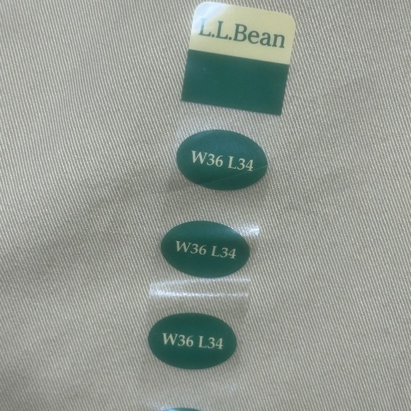 Vintage LL Bean Pants Mens 36x34 Khaki Chinos Flat Front Wrinkle Free Cotton NEW - Picture 6 of 13